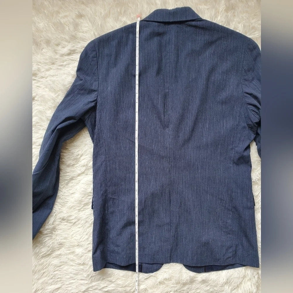 Banana Republic Men's Slim Fit Navy Blue Stripe Blazer Lined Size 38S NEW RT$200